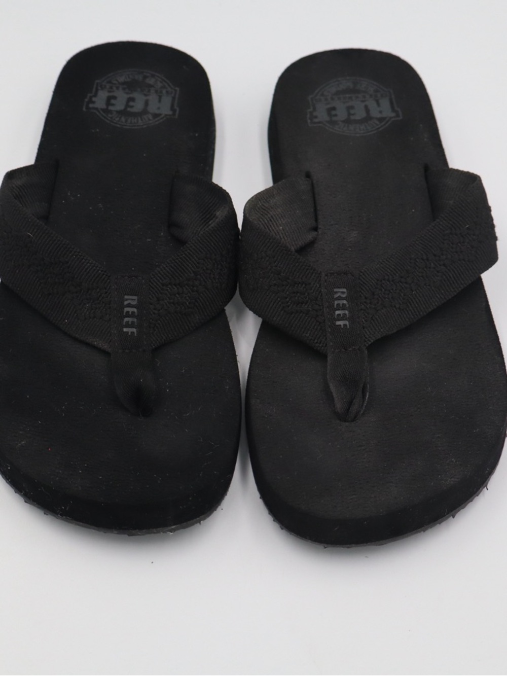 Reef Black Fabric Strap Flip Flops